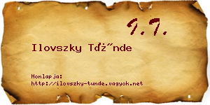 Ilovszky Tünde névjegykártya